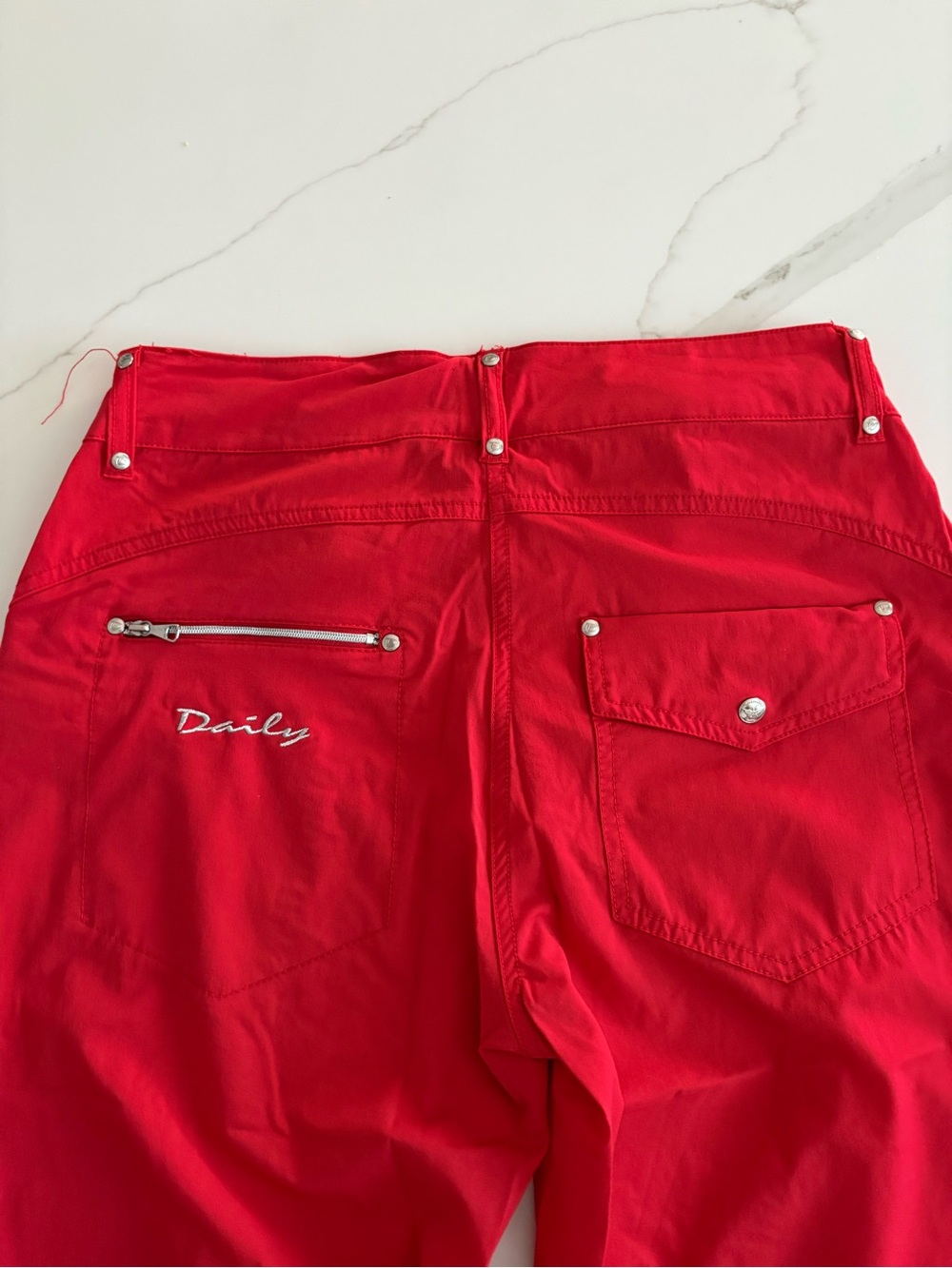 Daily Women's Red Zipper Pocket Shorts